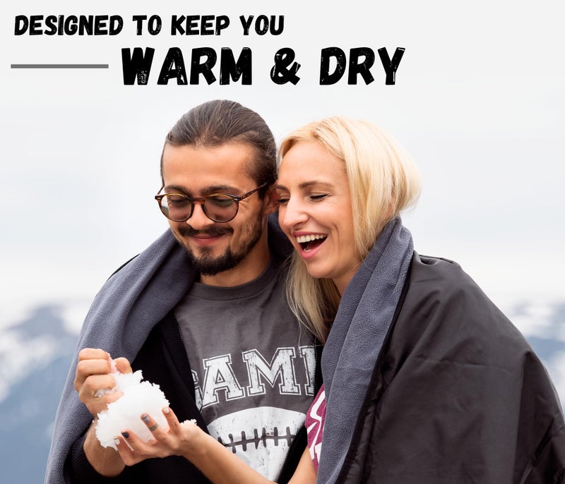 SUITEDNOMAD Large Waterproof Outdoor Stadium Blanket, Windproof and Warm Extra Thick Fleece or Quilted Sherpa, Great for Cold Weather Camping, Picnic, Sports, Festivals - Image 2